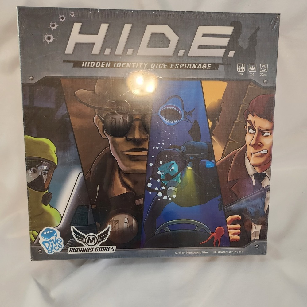 H.I.D.E. Hidden Identity Dice Espionage - Secret Role Game - Mayday Dive Dice